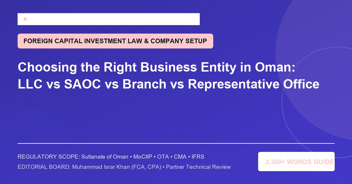 Choosing the Right Business Entity in Oman: LLC vs SAOC vs Branch vs Representative Office - Muscat Auditing & Accounting Services Oman