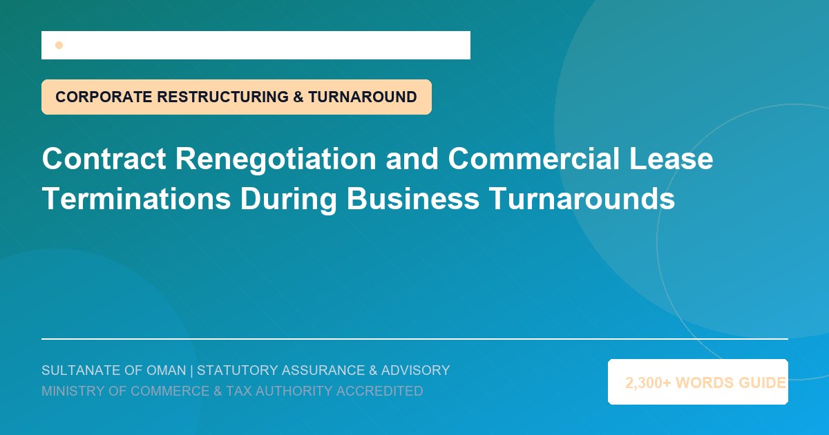 Contract Renegotiation and Commercial Lease Terminations During Business Turnarounds - Muscat Auditing and Accounting Services Oman