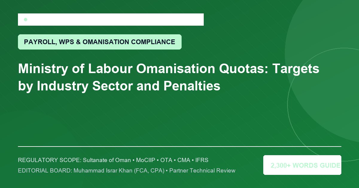 Ministry of Labour Omanisation Quotas: Targets by Industry Sector and Penalties - Muscat Auditing & Accounting Services Oman